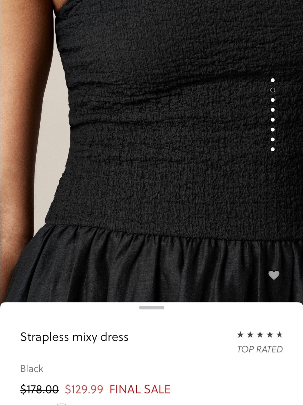J. Crew Black Strapless Smocked Midi Dress - Picture 2 of 7